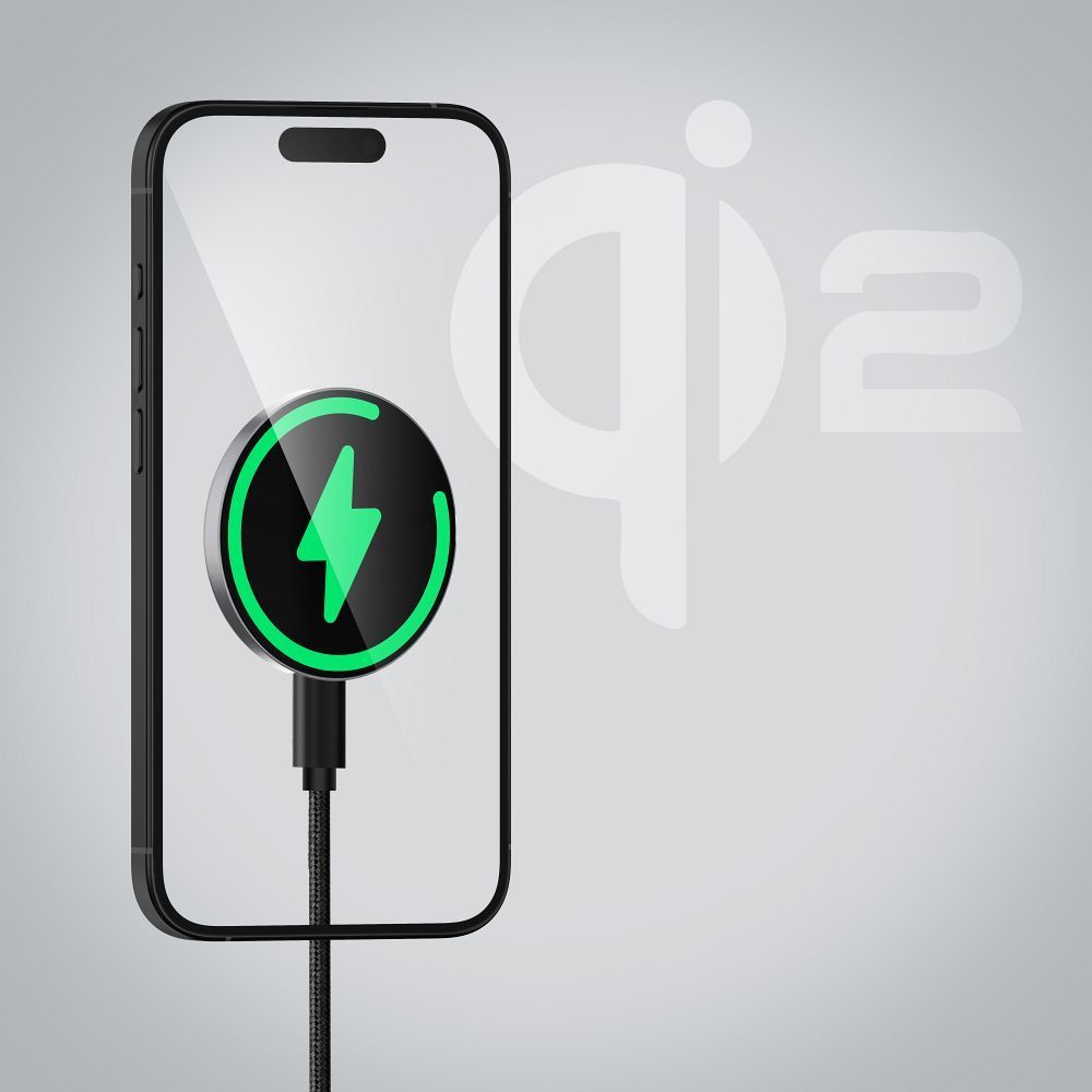 Forcell F-Energy Smart Charge USB C Qi2 15W MagSafe kompatibilan punjač s odvojivim kabelom od 150cm -srebrni slika 8