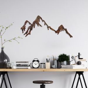 Decorative metal wall accessory Rusty Mountain, colour: antiquation
