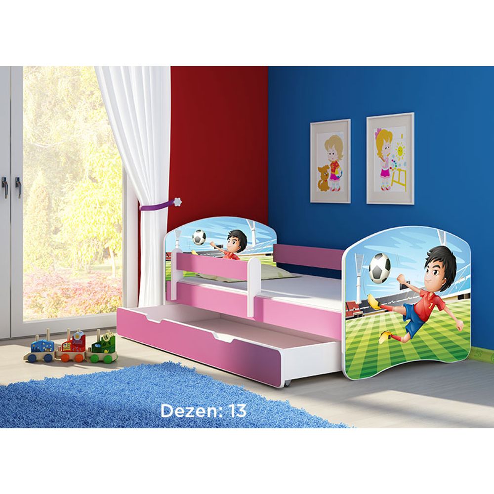 ACMA Dječiji krevet Acma II sa ladicom Pink - 140x70cm - Dezen 13 slika 2