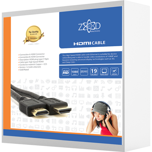 ZED electronic HDMI kabel,  25 met, ver. 1.4 - HDMI/25 slika 1