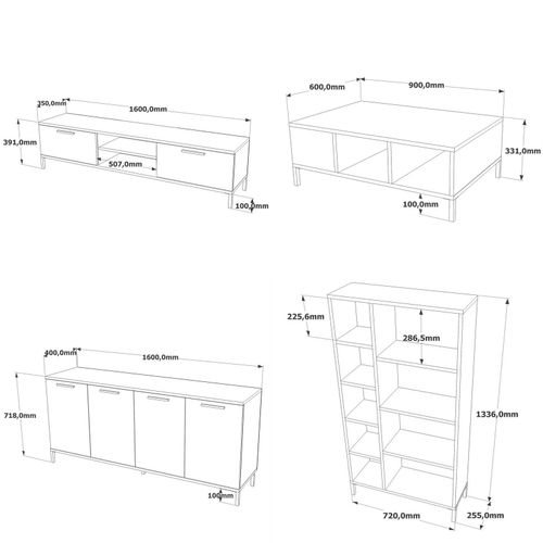 Hanah Home RL6-AA Atlantic Pine
Antracit Garnitura za Dnevnu Sobu slika 8