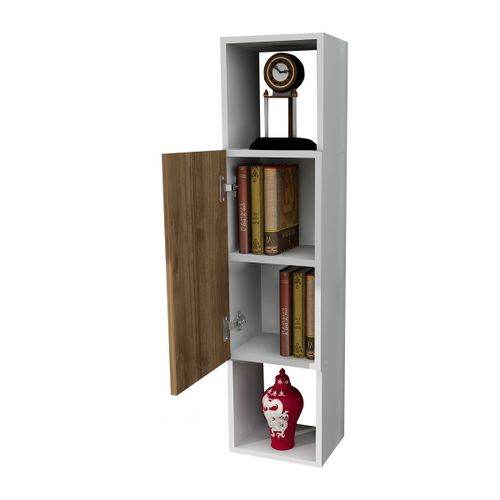 Woody Fashion Zidna polica, Bijela boja Orah, Novella K4 - White, Walnut slika 4