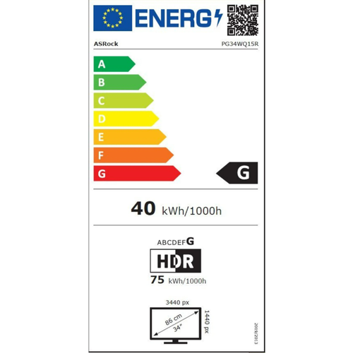 AsRock Phantom Gaming 34" PG34WQ15R2B VA 3440x1440 165Hz 1ms HDMIx2 DP zvučnici slika 5