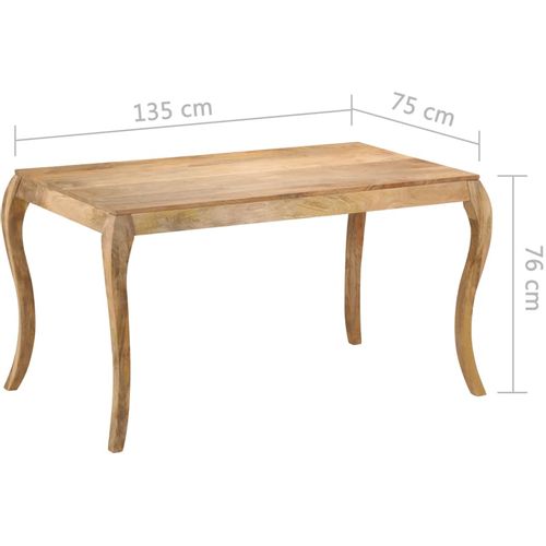 Blagovaonski stol od masivnog drva manga 135 x 75 x 76 cm slika 23