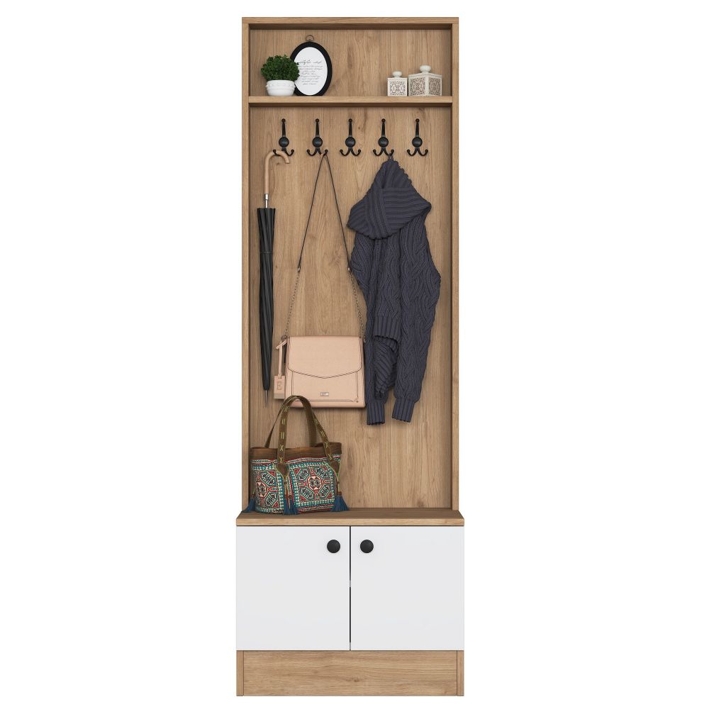 Hall stand M16 - 2254, boja / nijanse orah, bijela slika 6