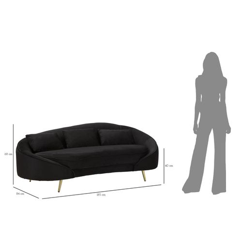 Mauro Ferretti Trosjed OSLO BLACK 185x84x68 cm slika 12