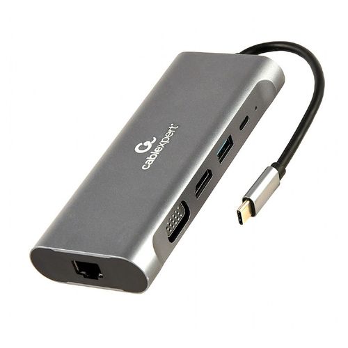 Gembird A-CM-COMBO7-01 USB Type-C 7-in-1 multi-port adapter (Hub3.0 + HDMI + VGA + PD + card reader + stereo audio), space grey slika 4