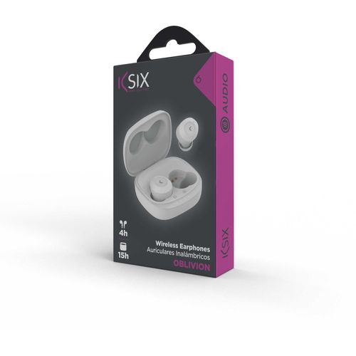 KSIX, bežične slušalice Oblivion, dizajn gumba u uhu, autonomija 4+15 h, bijele slika 2