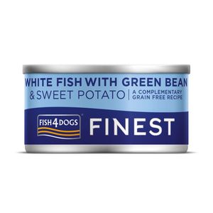 Fish4Dogs Finest White Fish&Green Bean&Sweet Potato, bijela riba s batatom i zelenim mahunama, 85 g
