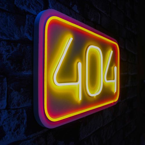 Wallity Ukrasna plastična LED rasvjeta, 404 Not Found - Red, Yellow slika 7