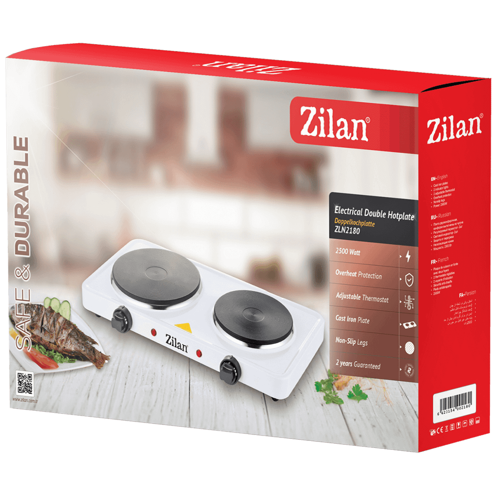 Zilan Električno kuhalo, 2 ploče - 15.5/18.5 cm, 2500 W, bijela - ZLN2180 slika 2