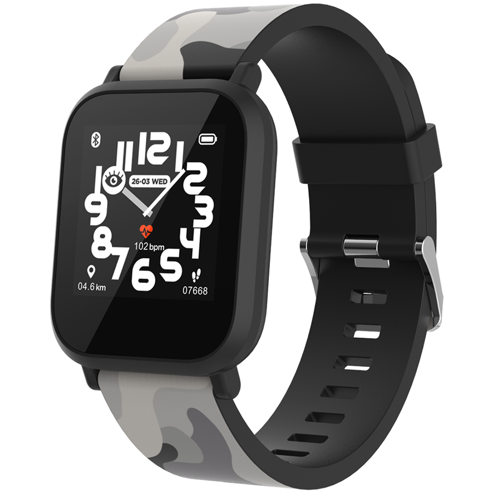 CANYON My Dino KW-33, Teenager smart watch, 1.3 inches IPS full touch screen, black plastic body, IP68 waterproof, BT5.0, multi-sport mode, built-in kids game, compatibility with iOS and android, 155mAh battery, Host: D42x W36x T9.9mm, Strap: 240x22mm, 33g slika 1