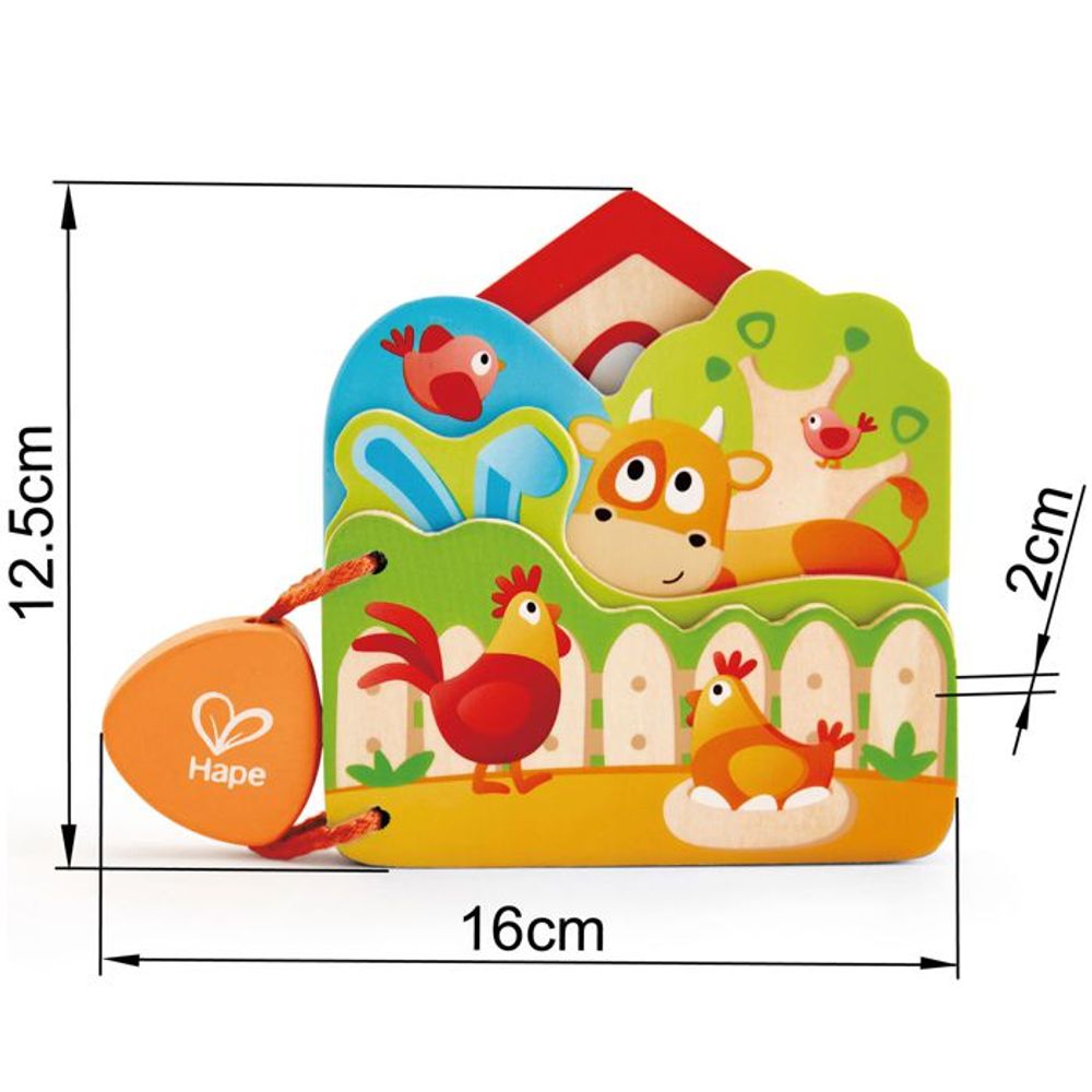 Hape Drvena edukativna knjiga Baby's Farm Animal Book E0046A  slika 4