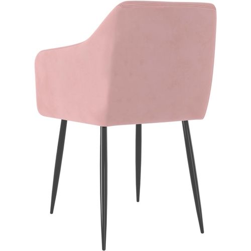 Blagovaonske stolice 4 kom ružičaste baršunaste slika 12