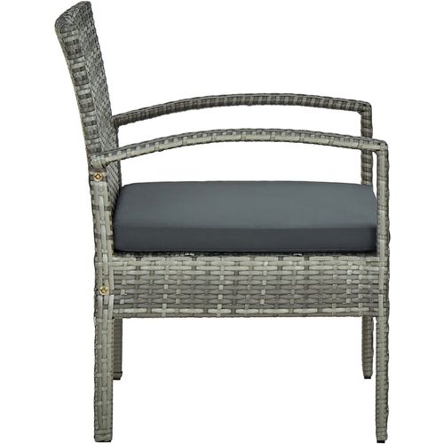 Vrtna stolica od poliratana s jastukom siva slika 3