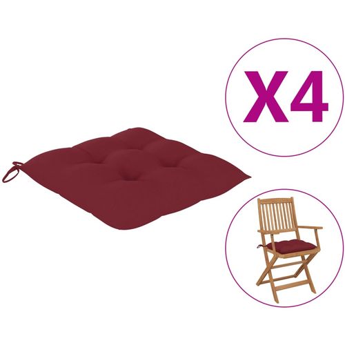 Jastuci za stolice 4 kom crvena boja vina 40x40x7 cm od tkanine slika 11