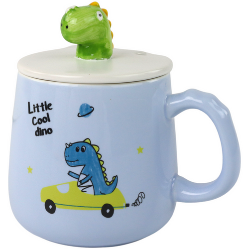 Keramička šalica - Dinosaur Blue Infuser sa žlicom slika 2