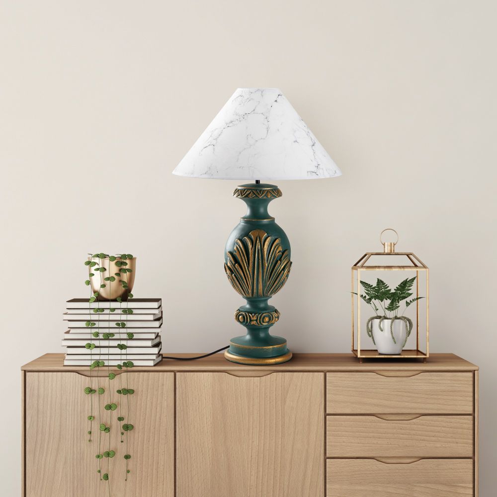 ELEGANZE-5312 Zelena i Bijela Stolna Lampa slika 2