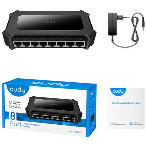 Cudy GS108D 8-Port Gbit desktop Switch, 8x RJ45 10/100/1000 (Alt.PFS3008-8GT-L) slika 4