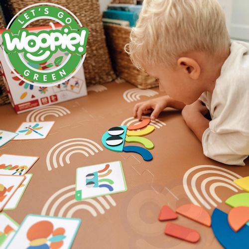 Woopie Green drvena Montessori slagalica, 40 uzoraka za preslagivanje, 55 kom. slika 8