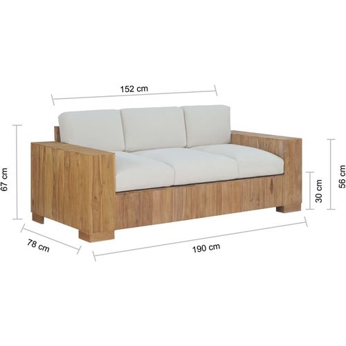 2-dijelni set sofa od masivne tikovine slika 9