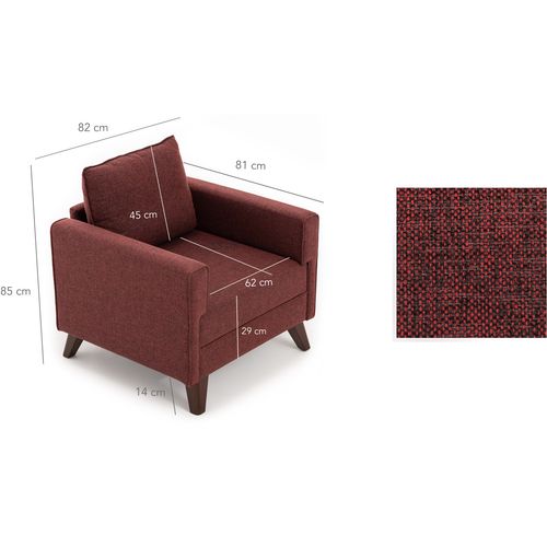 Atelier Del Sofa Fotelja BELLA crvena, Bella Armchair - Claret Red slika 7