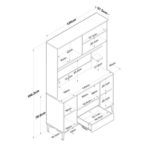 JE168 - 3257 WhiteWalnut Multi Purpose Cabinet slika 14