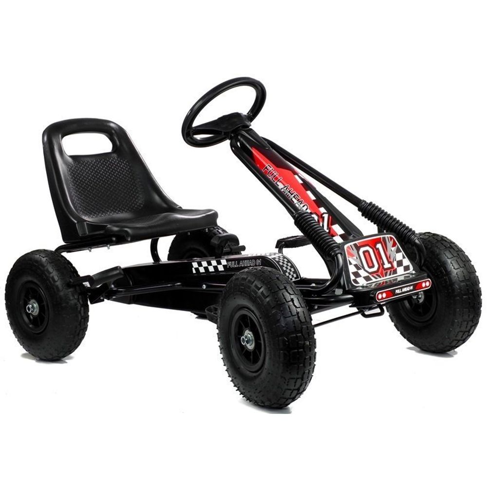 Go-Cart s pedalama za djecu, crni slika 6
