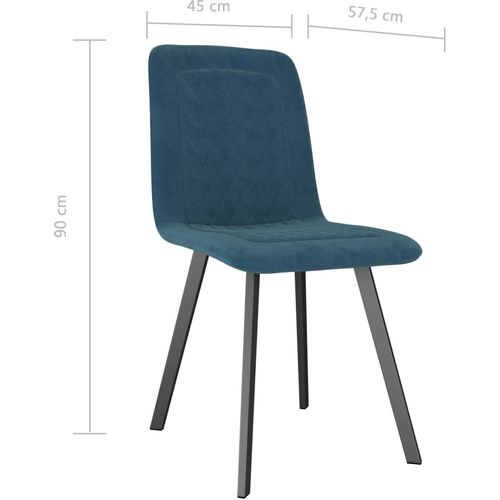 Blagovaonske stolice 2 kom plave baršunaste slika 28