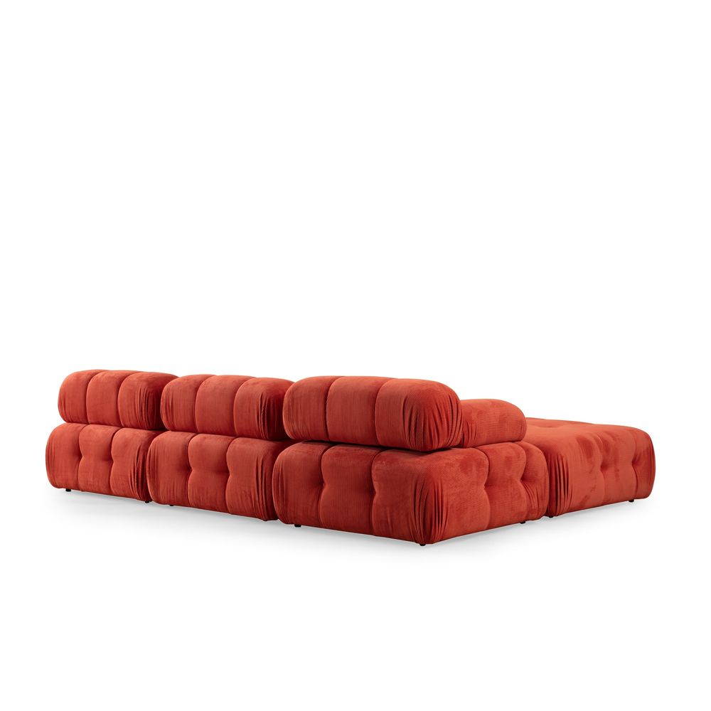 Trosjed Doblo sa Pufnom (L1-O1-1R-Pouffe) - Crveni Ugao slika 6