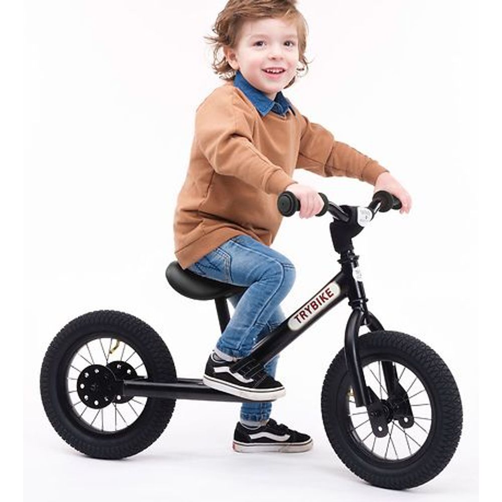 TRYBIKE Balans bicikl 2u1 Steel, Black slika 7
