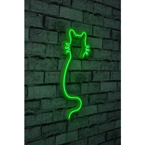 Wallity Ukrasna plastična LED rasvjeta, Cat - Green slika 1