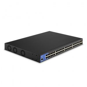 Linksys 48-portni upravljani PoE+ gigabitni switch + 4 SFP+ porta+ uplinkovi 740W TAA kompatibilan - crni