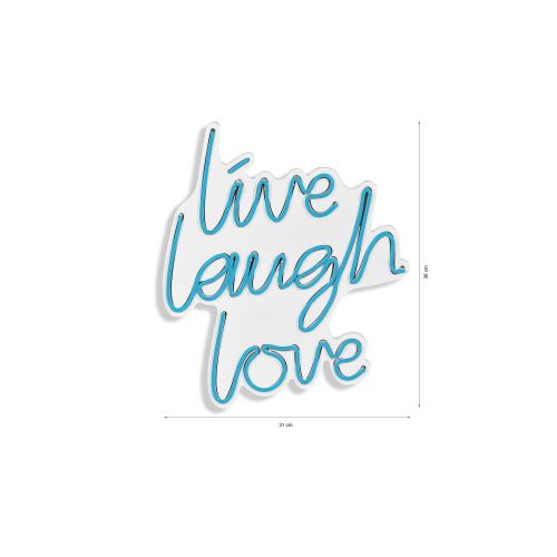 Wallity Ukrasna plastična LED rasvjeta, Live Laugh Love - Blue slika 8