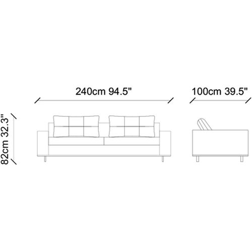 Army - Grey Grey 3-Seat Sofa slika 3