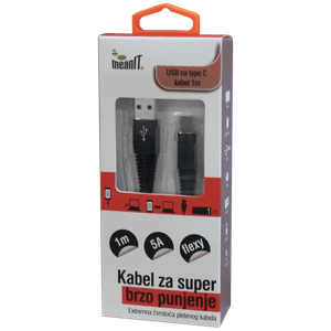 MeanIT USB kabl za smartphone USB type C, 5 A - Kabel USB za brzo punjenje