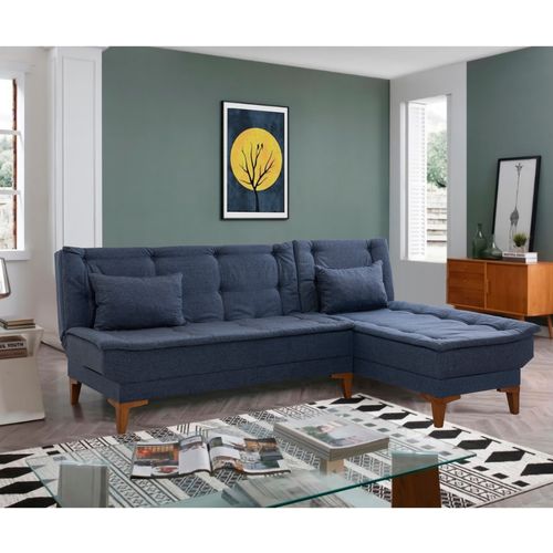 Santo - Ugao kauč na razvlačenje u tamno plavoj boji slika 1