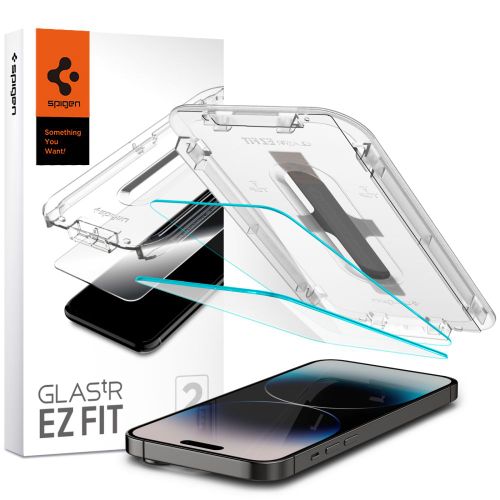 SPIGEN GLAS.TR EZ FIT KALJENO STAKLO 2-KOM ZA IPHONE 14 PRO MAX CLEAR slika 1