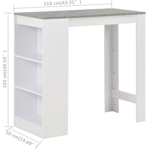 Barski stol s policom bijeli 110 x 50 x 103 cm slika 39