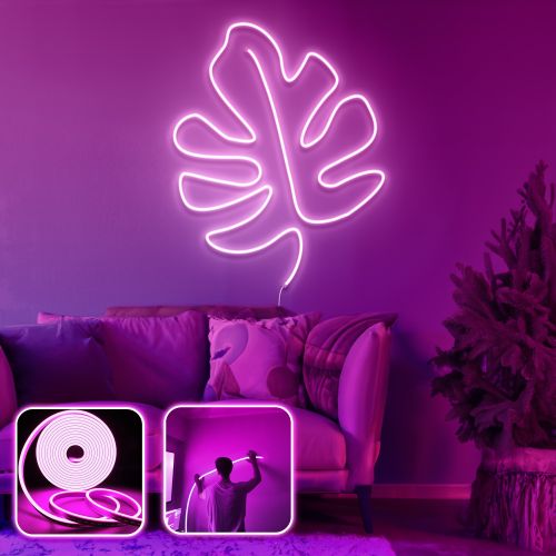 Opviq Dekorativna zidna led rasvjeta Leaf - Large - Pink slika 1