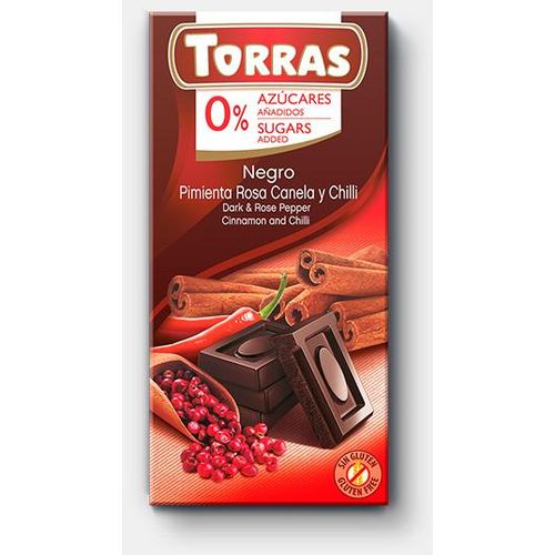 Torras Tamna čokolada s crvenim paprom, cimetom, čilijem 75 G slika 1