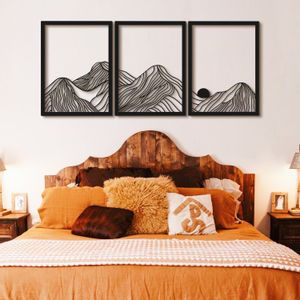 Wallity Metalna zidna dekoracija Mountain Landscape Set of 3- APT742 S