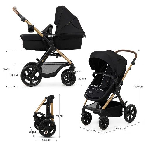 Kinderkraft Kolica Moov 2 3u1 MINK PRO, Pure Black slika 15