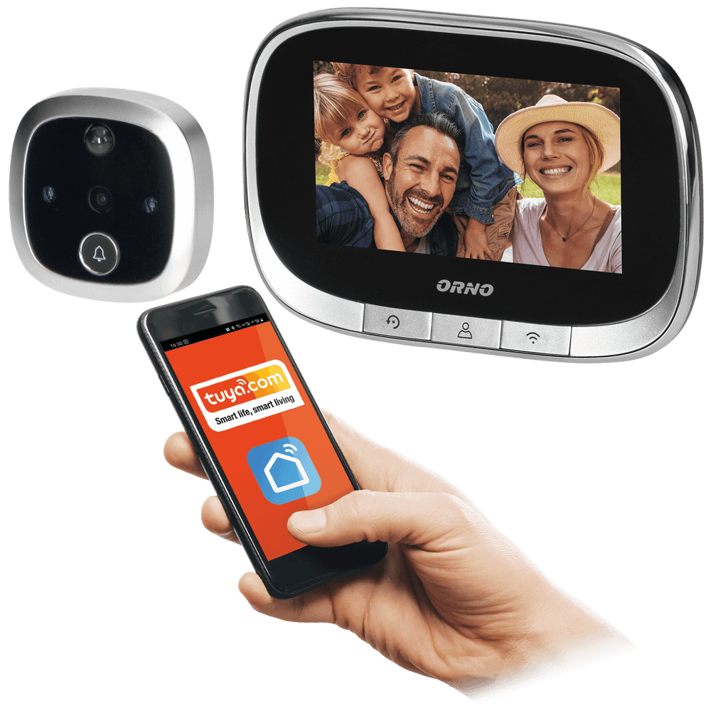 Orno Digitalna špijunka za ulazna vrata, 4.3", LCD, WiFi - OR-WIZ-1109 slika 1