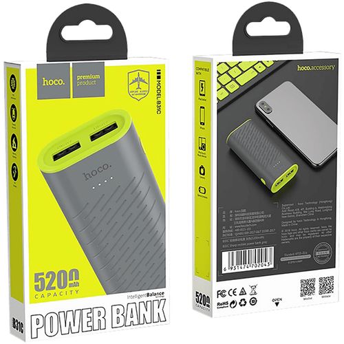 hoco. Punjač prijenosni za mobitele, 5200 mAh, 1.0 A/1.0A - B31C Sharp Powerbank slika 5