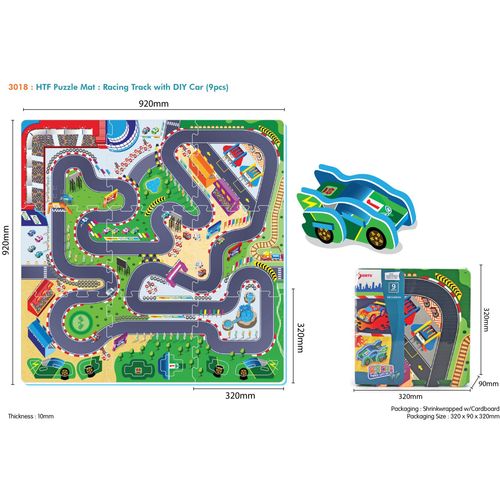 Podloga puzzle staza za utrke s autićem 9kom. slika 1