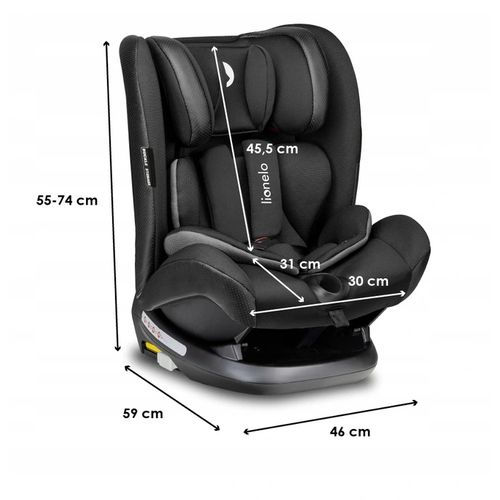 Lionelo auto-sedište Oliver, ISOFIX, 9-36Kg, crna slika 5