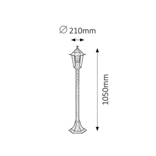 Rabalux Velence spoljna lampa 1m 60W staro zlato IP44 Spoljna rasveta slika 2