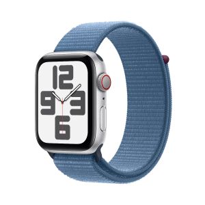 Apple Watch SE GPS 44mm Silver with Winter Blue Sport Loop