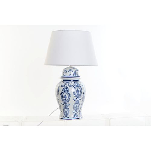 Stolna svjetiljka DKD Home Decor Plava Bijela Lan Keramika (32 x 32 x 53 cm) slika 1
